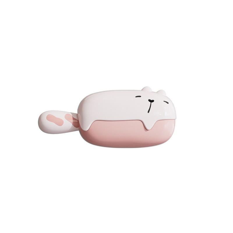 Portable 2-in-1 Washable Lint Roller & Scraper for Travel - Sleepy Bear Edition