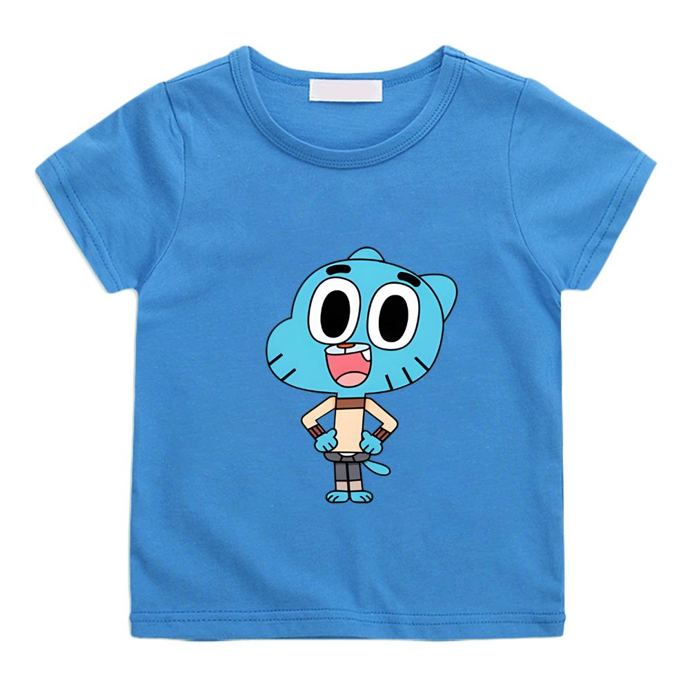 The Wonderfully Weird World of Gumball T-shirt Boy Girl Kids Tops Short Sleeve Baby Boy Tshirts Cartoon Summer Tees Print Funny T-shirt Anime T-shirt