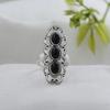 Серебряное кольцо с черным ониксом, Ювелирные изделия ручной работы из серебра 925 пробы, Подарок для нее, Серебряные женские украшения Ar8917