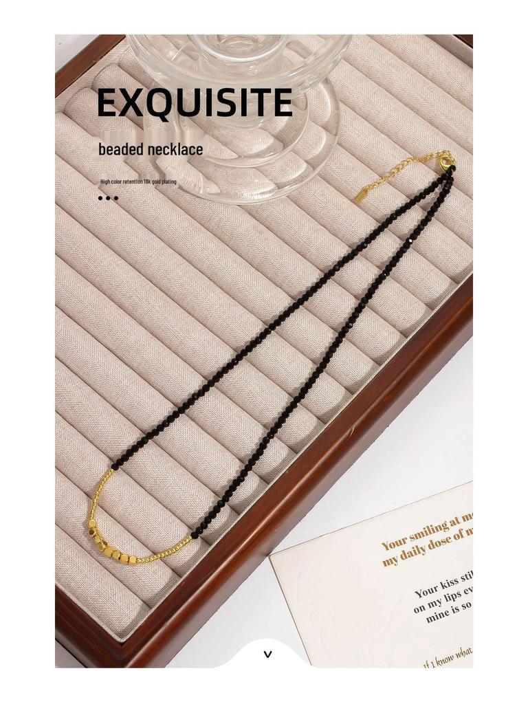 Маленький красный картофель Летняя горячая распродажа: Черное золото с бусинами - Роскошный, уникальный и легкий чокер