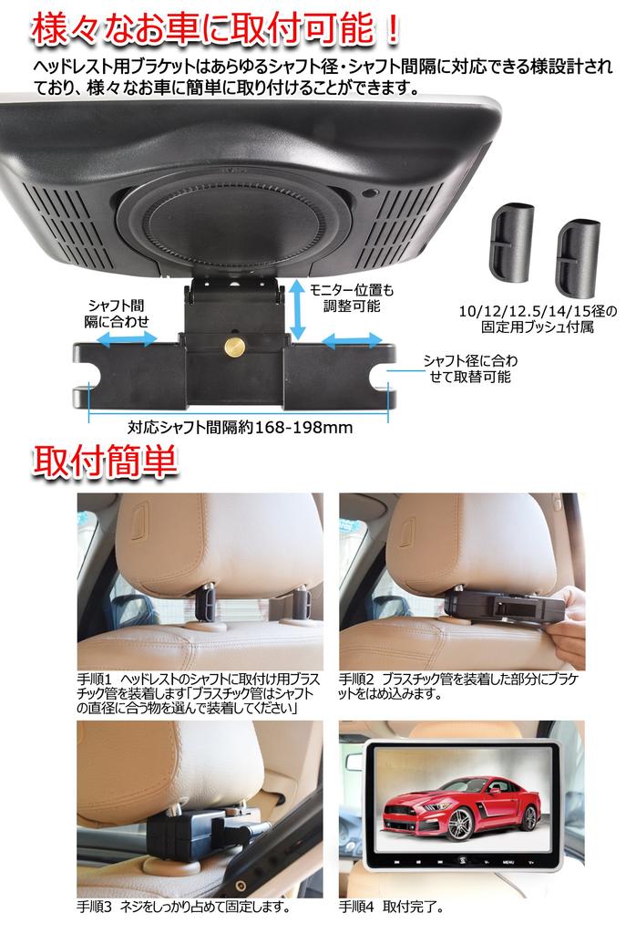 LOSKA Подголовник Монитор DVD дюймовый портативный DVD задний фонарь и тонкий адаптер для сигарет в комплекте плеер, совместимый с CPRM/HDMI, 10.1-плеер, 1024600,