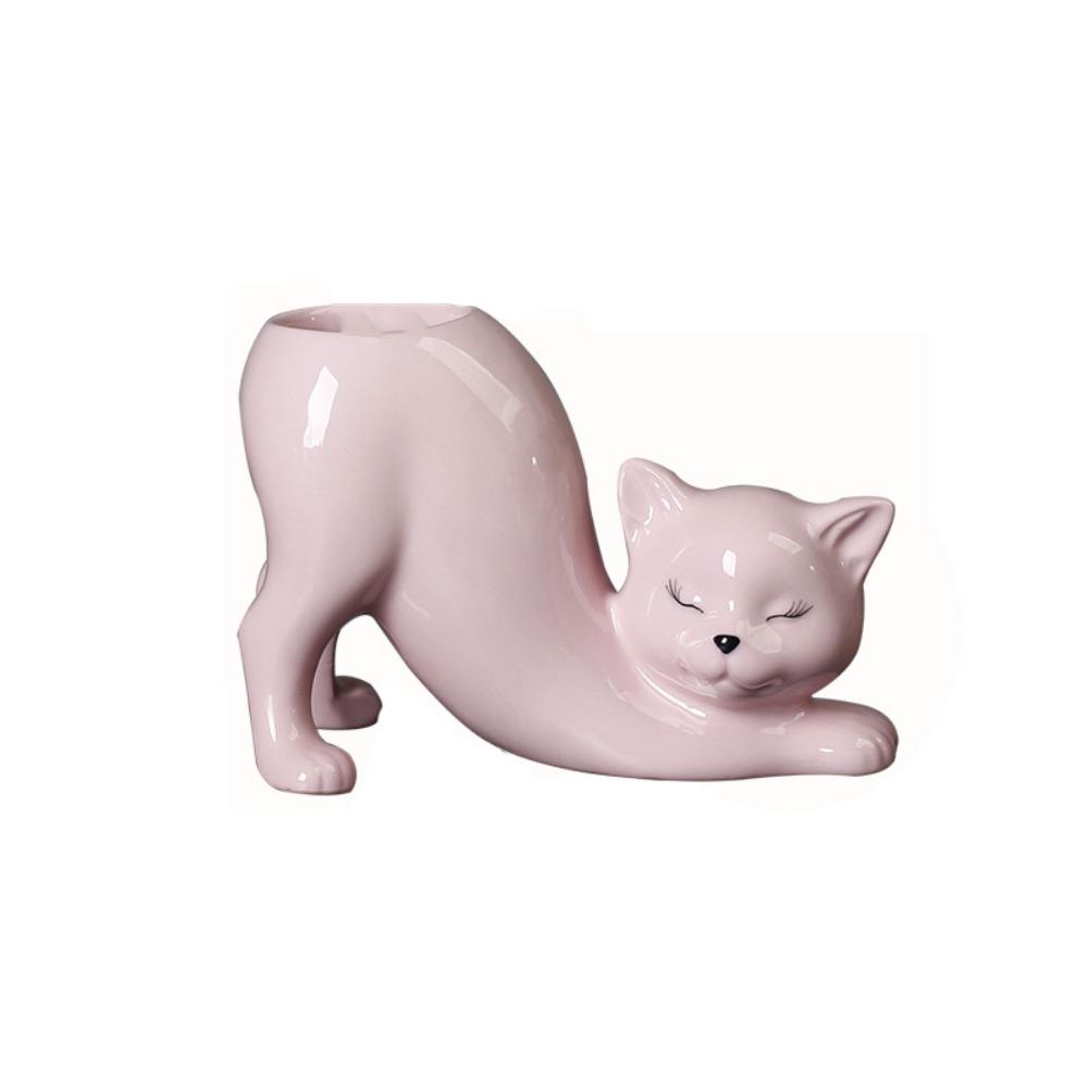 Ceramic Succulent Flowerpot Handicraft Animal Figurines Sculpture Cactus Flower Utensil