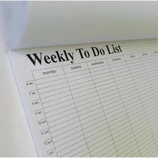 Weekly To Do List notepad, Hourly Schedule, Monday-Sunday, 6am-10pm,Task Planner & Activity Log Notepad – 8.5 x 11” Undated Daily & Hourly