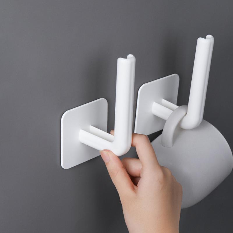 Multifunctional Hat Hook Rack Toilet Paper Holder Wall Mount Hook Punch-Free Kitchen Board Pot Lid Rack Utility Hooks