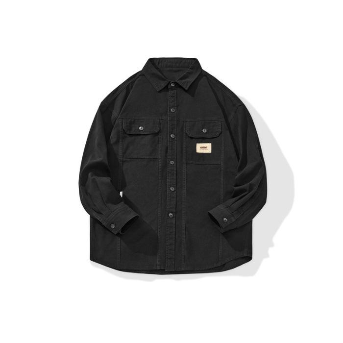 Весенняя новая американская ретро рабочая рубашка-куртка мужская новая свободная рубашка с длинным рукавом