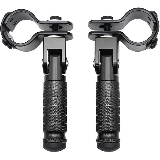M8 Motorcycle Foot Rests Fit 1.22-1.29In Motorbike Brackets Foldable Foot Pegs Front Footpeg Rear Footpeg Anti-Skid Rearsets Folded Footrest 90