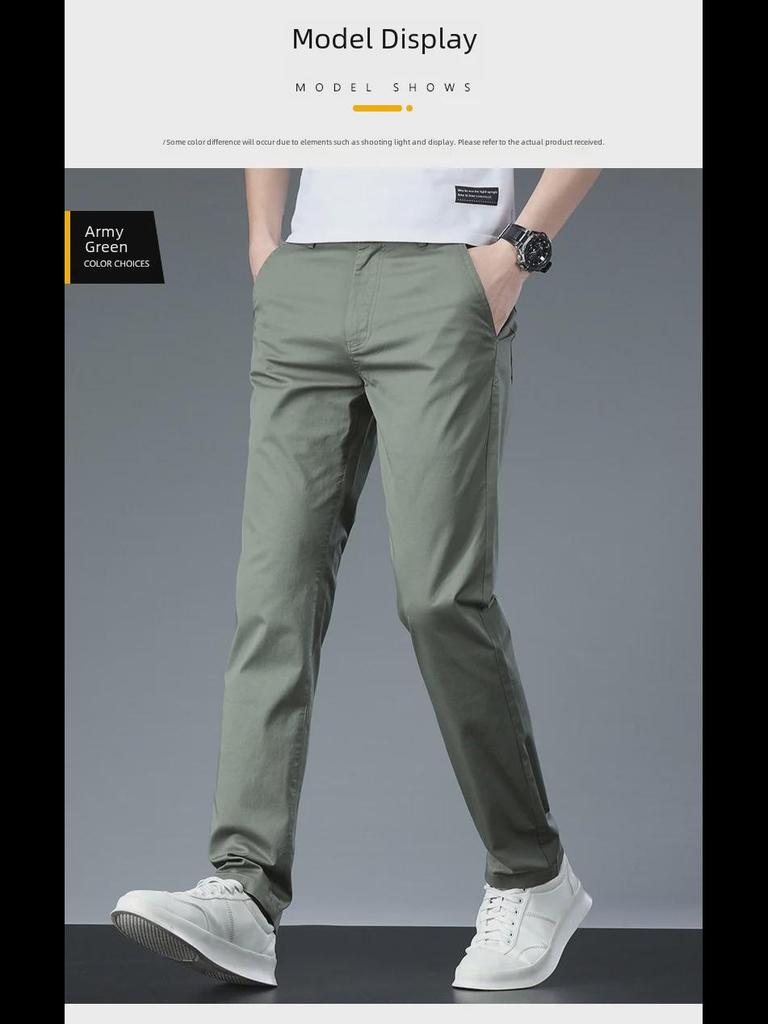 2023 Мужские высококачественные узкие эластичные повседневные брюки — модный, универсальный деловой стиль