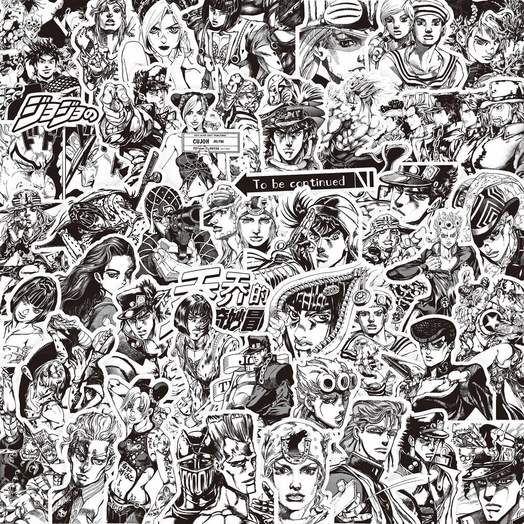 77/82/159 шт. Аниме-наклейки Куджо Джотаро JoJo's Bizarre Adventure Наклейка Хигашиката Джосуке Бруно Буччеллати Мультяшные наклейки