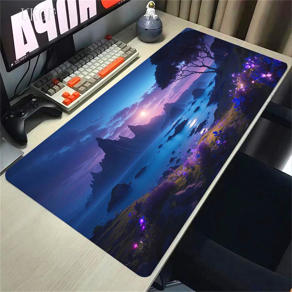 900x400 HD Print Rubber Mouse Pad Landscape Mountain Sunset Cartoon Mouse Pad XXL Extended Mouse Pad Pc Computer Non-slip Carpet