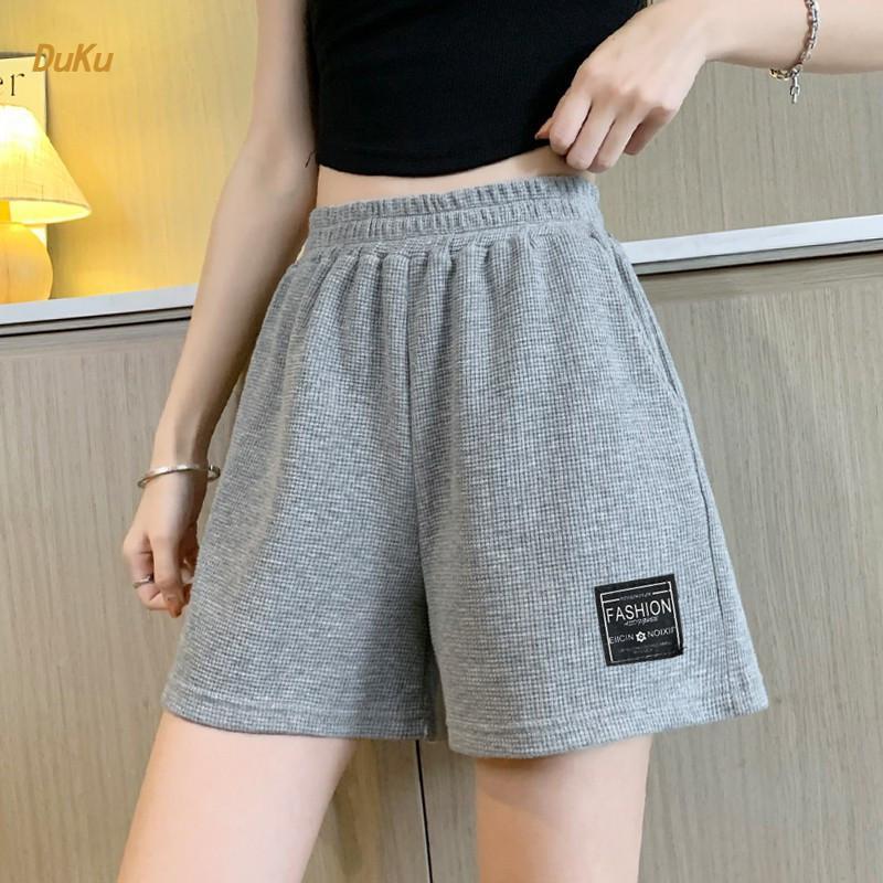 Waffle Sports Shorts Women's Summer 2025 New Korean Version of Loose High Waist Home Wide Leg Hot Pants Wear Wholesale