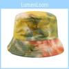 Trendy Korean Style Gradient Tie-dye Fisherman Hat Double-sided Wearable Sun Hat