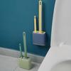 Wall-Mounted Rubber Toilet Brush with Connected Seat Brush for Bathroom Cleaning