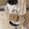 New Trendy Woven Lock Briefcase Shoulder Portable Diagonal Span Beach Bag