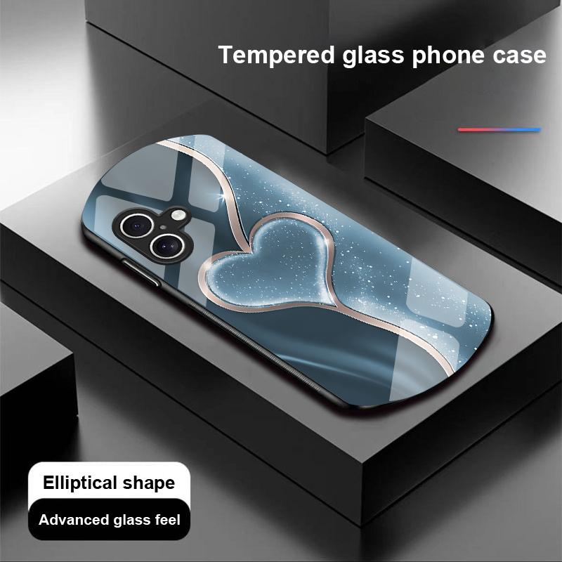 Постепенная Любовь Большой Для Apple IPhone 16 11 13 15 14 Pro Max 12 Mini 7 8 Plus XR X XS SE Чехол для телефона из закаленного стекла эллиптической формы