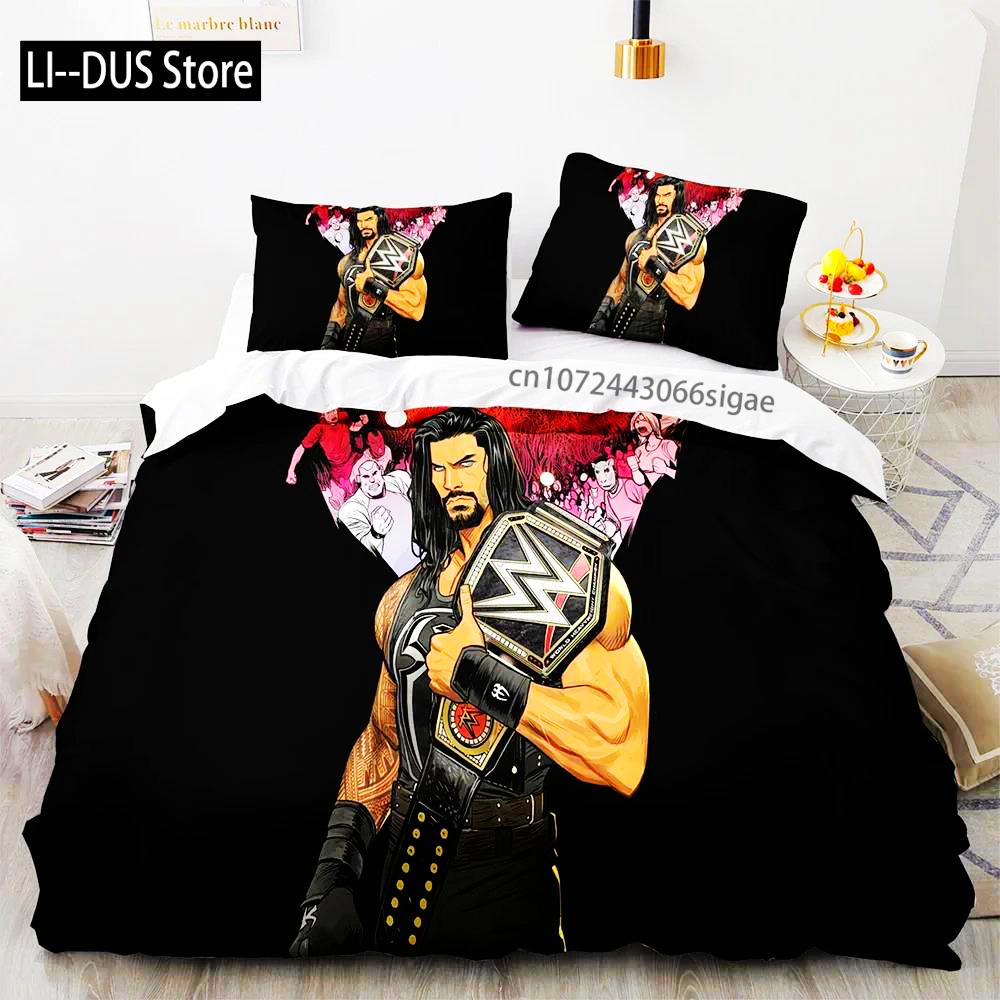 2025 WWE RAW Single Double Wrestling Bedding Set Queen King Size Duvet Cover For Boys Bedroom 3D Print Quilt Cover Pillowcase