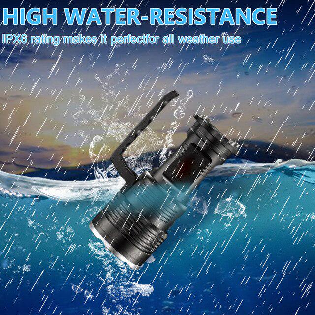 Светодиодный фонарик XHP50, 72000 люмен, мощная портативная перезаряжаемая через USB лампа, прожектор, вспышка.