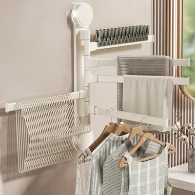 Вешалка для полотенец с удлиненной штангой, вращающаяся на 180 градусов, конструкция с присоской, быстрая установка, многоцелевой держатель, настенная вешалка для полотенец