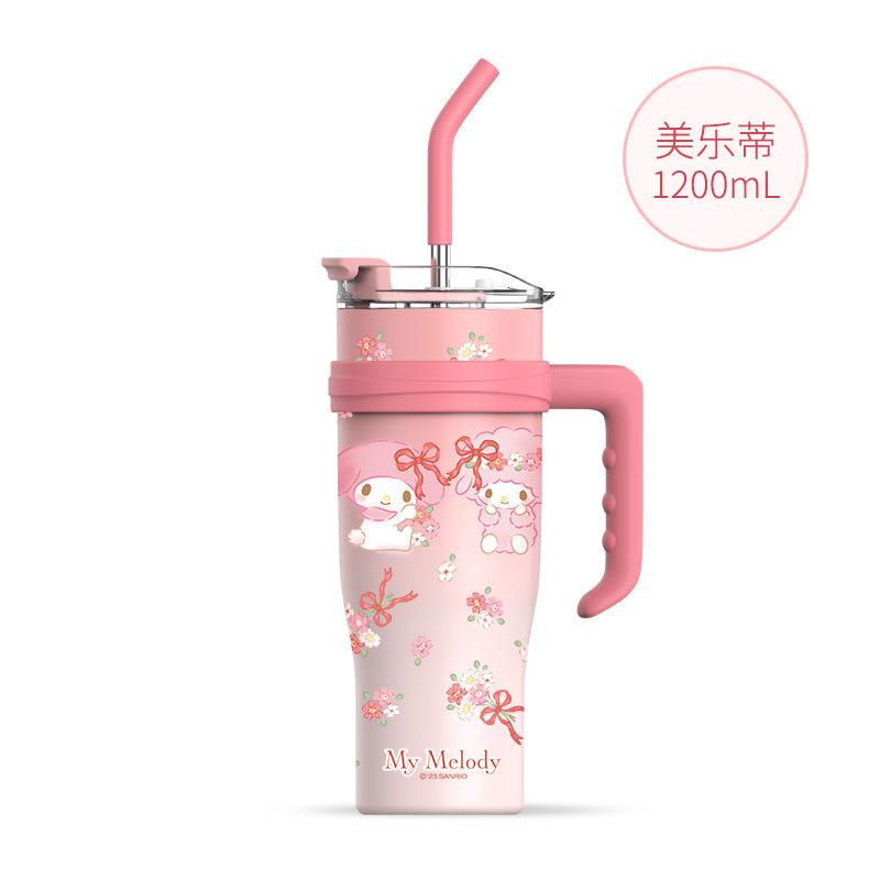 Sanrio Thermos Cup Big Mac Bingba Cup Water Cup Large Capacity Stainless Steel High Value Straw Cup