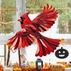 Red Bird Hanging Ornament Acrylic Flying Bird Pendant Winged Red Bird Suncatcher Decoration for Christmas Tree Window