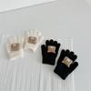 Bear Cute Baby Gloves Winter Warm Thicken Knitted Full Fingers Gloves for Boy Girl Solid Color Cartoon Kids Riding Mittens