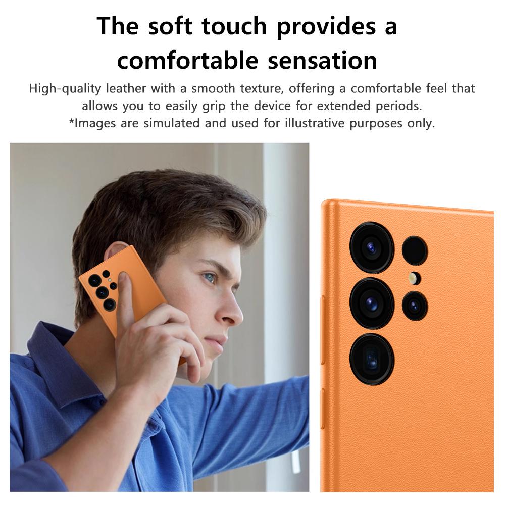 Кожаный чехол для телефона Samsung Galaxy S 24 S24 Plus 360 Полная защита Однотонная задняя крышка Shell