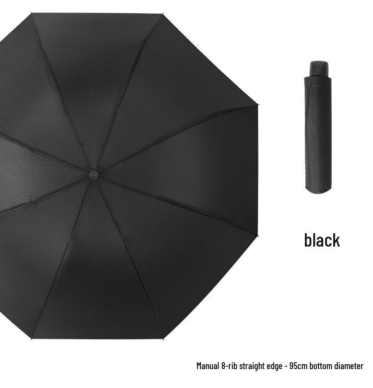 Twelve-Bone Extra-Large Dual-Use Manual Umbrella with Black Glue Sunscreen