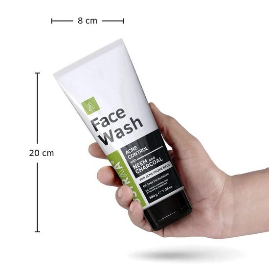 Ustraa Face Wash Acne Control - With Neem & Charcoal - 200g (Pack of 2) - Oil Control, Prevents Acne, Especially for Oily Skin | Keeps Face Non-sticky