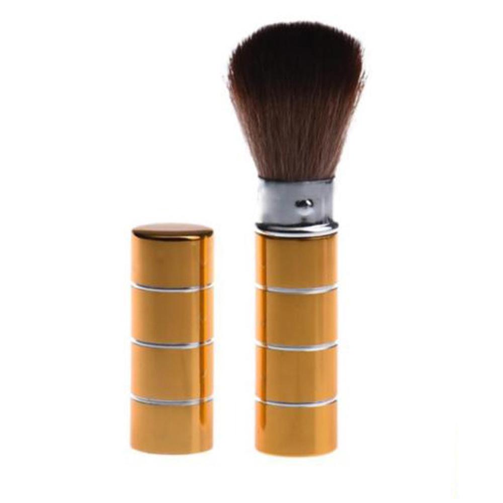 Fashion Metal Professional Facial Portable Blush Brush Makeup Tools Retractable