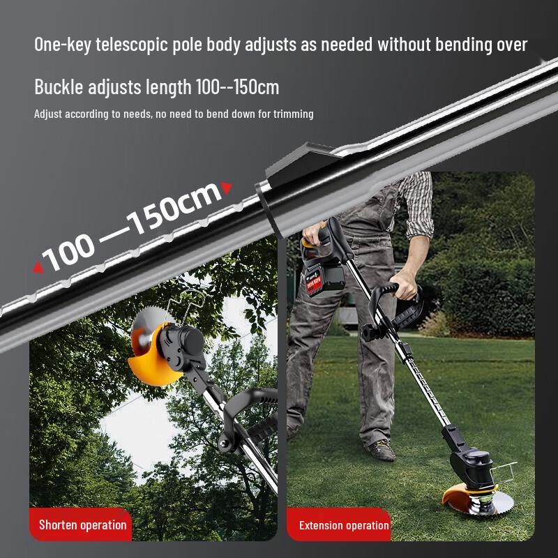 KEMAIC Беспроводной ручной электрический триммер для травы с 2 аккумуляторами, штекер CN (адаптер в комплекте)