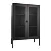 Melbourne Display Cabinet with Mesh Doors, Black.