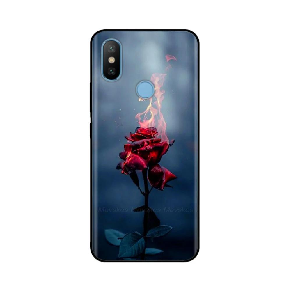 Чехол для Xiaomi Mi A2 Lite MiA2, Милый Цветок Сердце на Задней Крышке, Мягкий Силиконовый Чехол для Телефона для Xiaomi Mi A2 Lite A2lite, Фундас Бампер