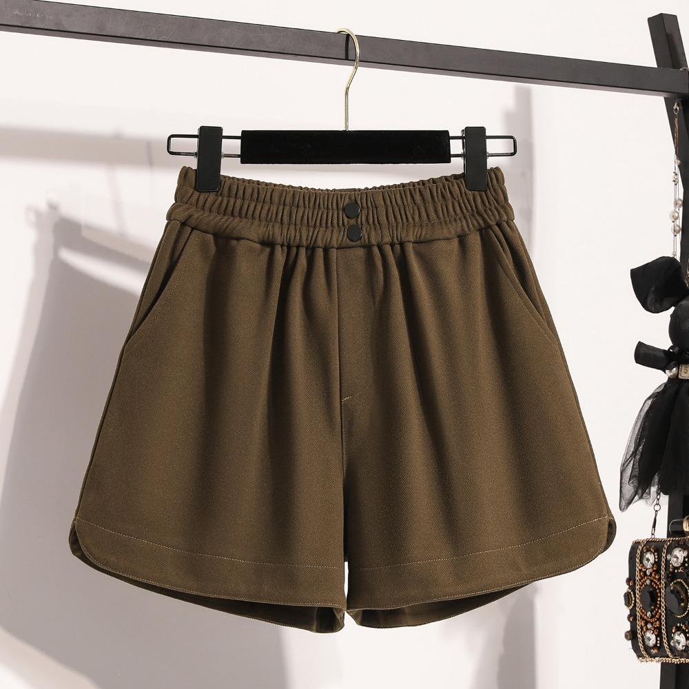 DIMANAF Plus Size 2025 New Winter Women Shorts Pants Loose Casual Short Pants Elastic Waist Fashion Lady Thick