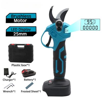 Бесщеточные электрические секаторы, садовый инструмент, секатор, аккумуляторные электрические садовые ножницы со светодиодным дисплеем, подходят для батареи Makita 18 В