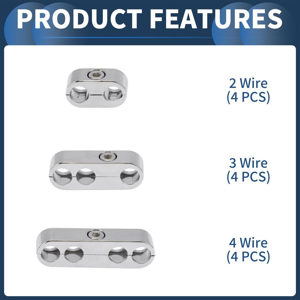 INFINAUTO Engine Spark Plug Separator Internal 7mm 8mm Ignition Wire Separator Holder for Chevrolet Ford Plastic Silver Tone 12pcs