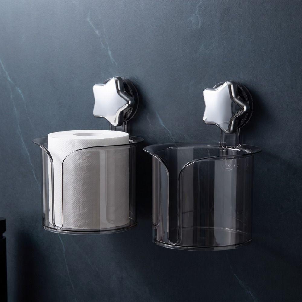Large Capacity Toilet Paper Holder Transparent Paper Towel Storage Rack Face Wash
