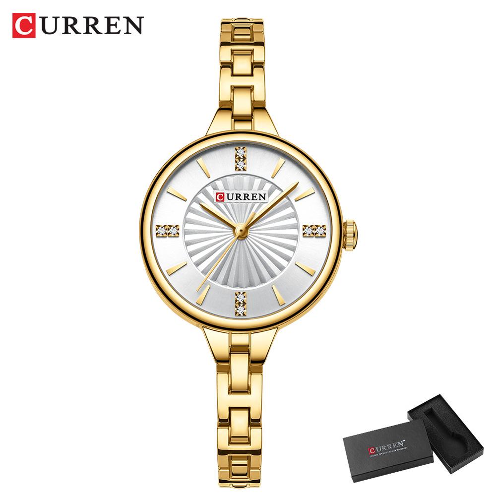 CURREN Luxury Woman Wristwatch Elegant Waterproof Stainless Steel Watch for Ladies Dress Diamond Quartz Women's Watches Reloj