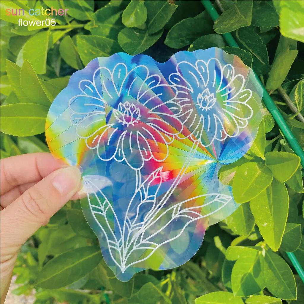 Красочная наклейка на окно, Ловец Солнца, радужная призма, бабочка, статическая стеклянная наклейка, ПВХ, противоударное стекло, домашний декор