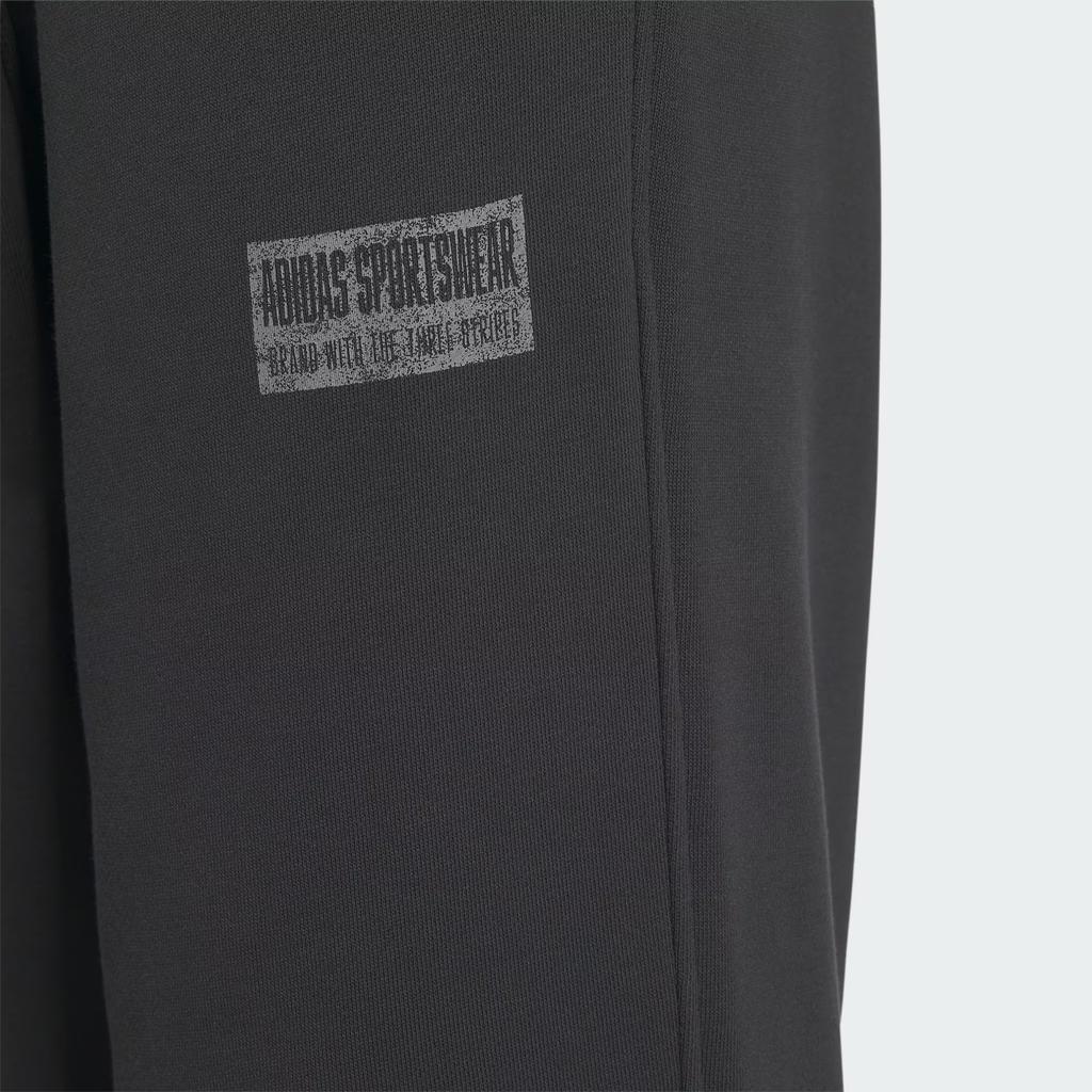 Adidas Verbiage Logo Cuffed Knit Track Pants Men Bottoms Carbon-Black IS7424