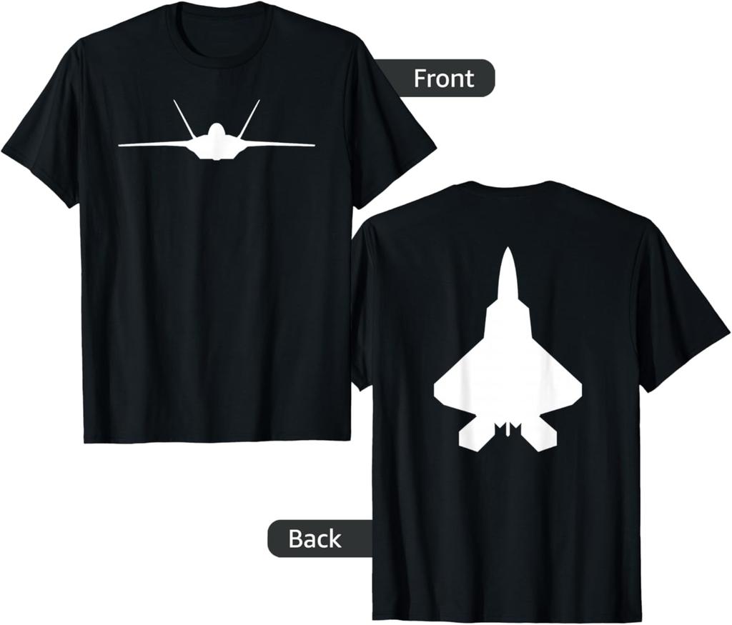F 22 Raptor Fighter Jet Aircraft Silhouette T-Shirt Short Sleeve Casual 100% Cotton Shift