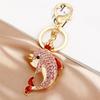 Keychain Sparkling Rhinestones Dolphin Charm Wearing Crown Key Chain Decorative Wallet Backpack Car Key Holder Bag Charm 91