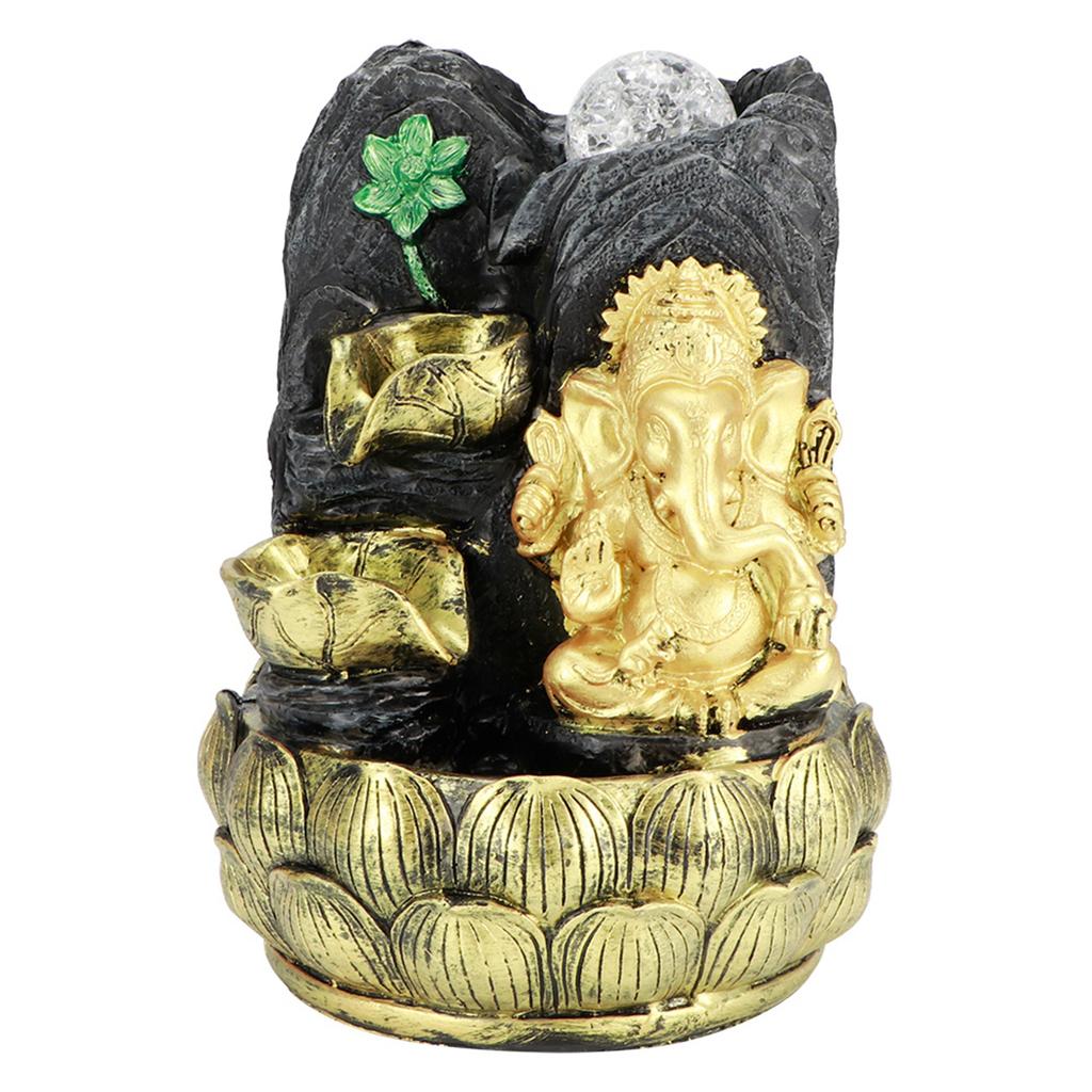 Настольный фонтан Ганеша статуя слона Будды украшение для дома украшение с декором из светящегося шара