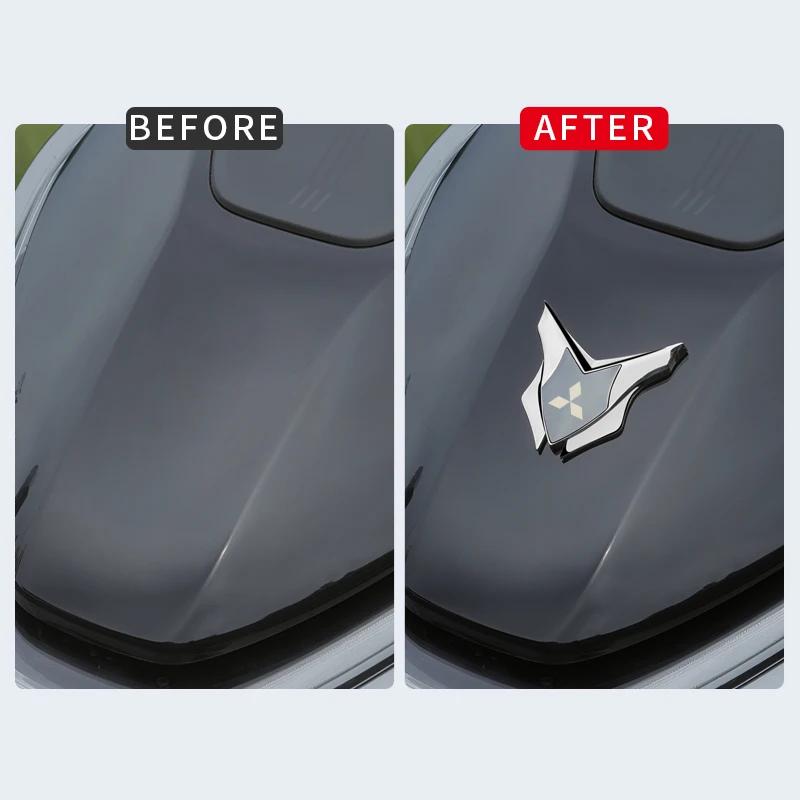 Car Badge Shield Sticker for Mitsubishi Compatible with All Models Pajero Outlander Lancer Eclipse Cross Logo Style Decal Access