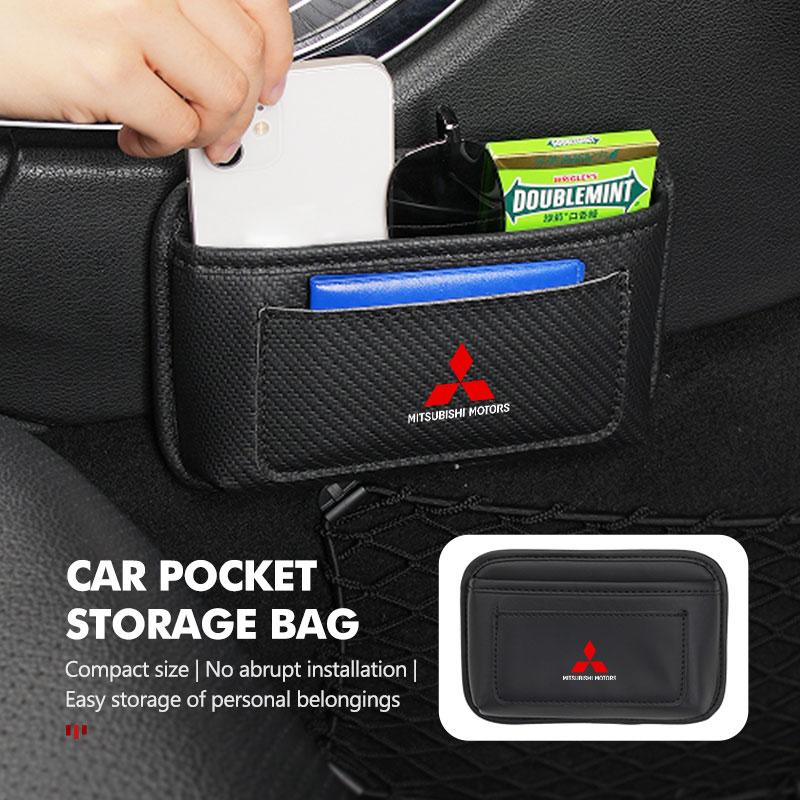 cxdjmy1 Car Logo Mini Door Armrest Handle Storage Bag Bracket Accessories For Mitsubishi Lancer ASX Pajero Mirage Attrage Xpander