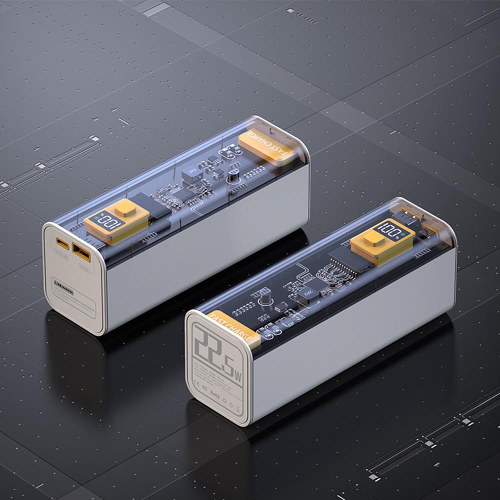 Портативный корпус-зарядное устройство для аккумуляторов DIY Power Bank, LCD, PD22.5W, двунаправленная быстрая зарядка, для 8 шт. 21700