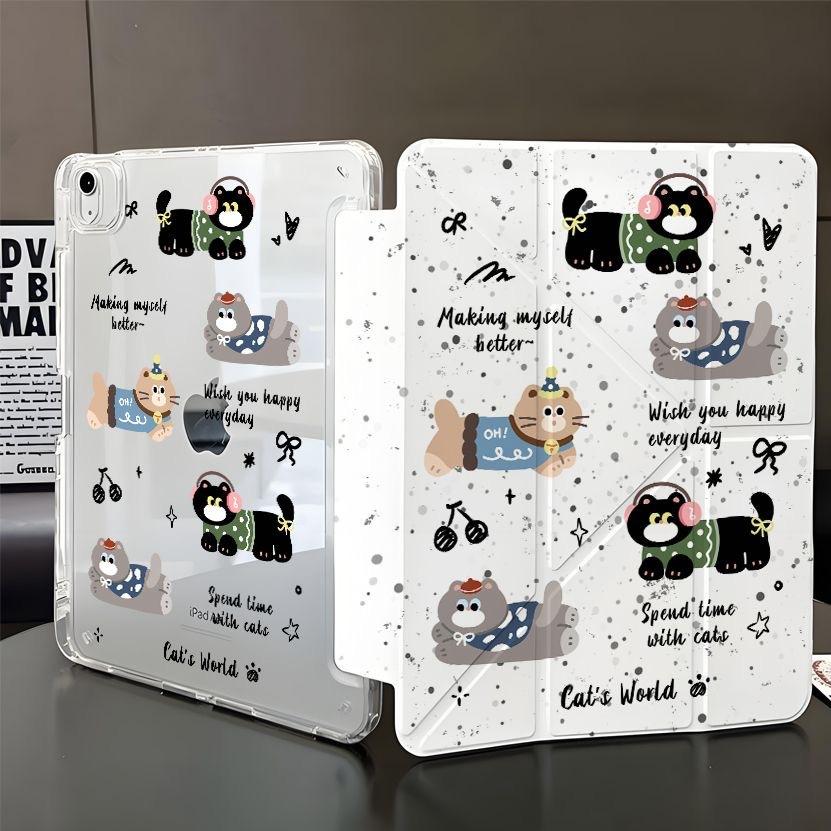 Четыре котенка, подходящая для iPad 11 дюймов Y с изогнутым краем наклейка, защитный чехол для планшета с отсеком для стилуса, iPad Pro 13 дюймов противоударный.