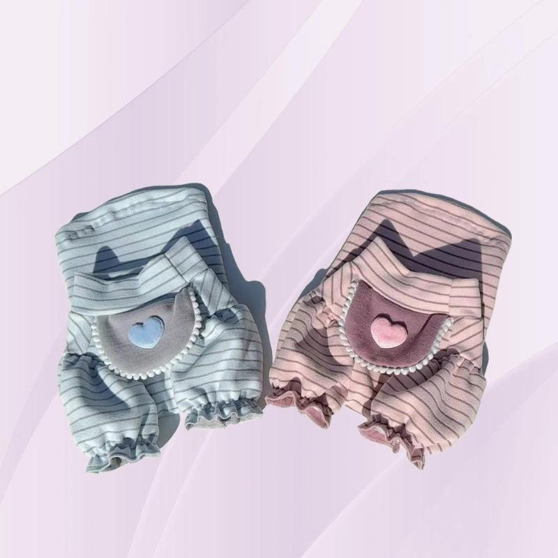 Pet Autumn and Winter Striped Base Shirt Cute Love Cat Couple Outfit Teddy Two Legged Outfit Winter Warm Bubble Sleeve Top