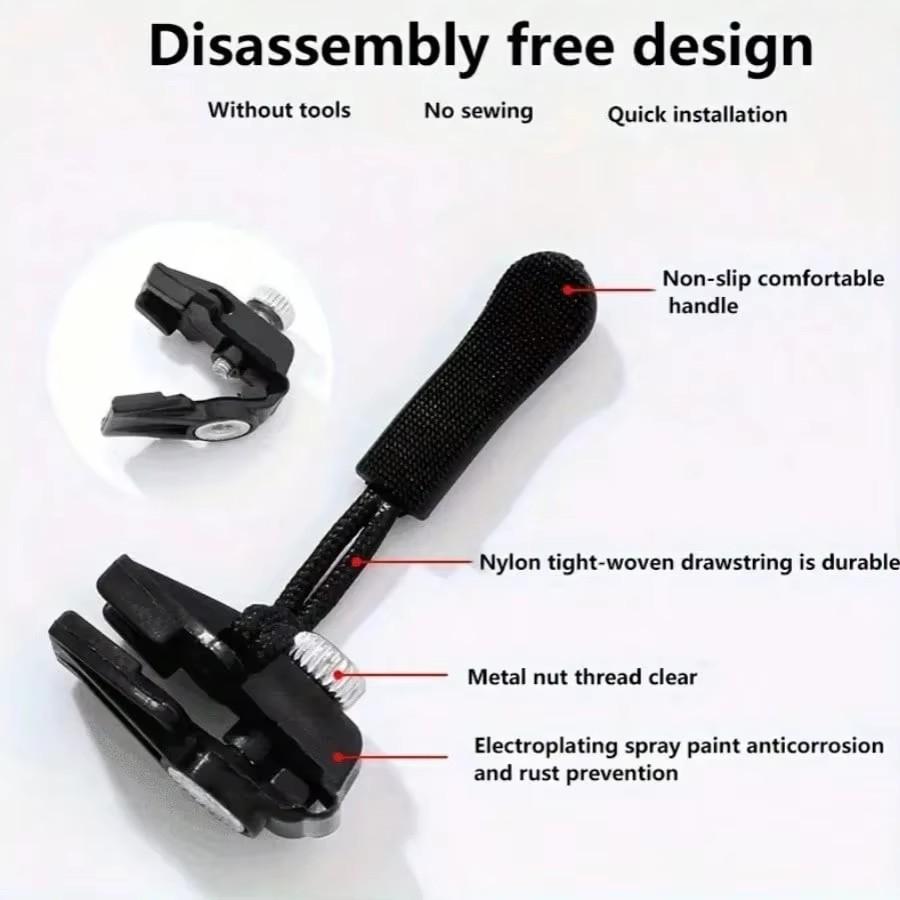 3-60Pcs Universal Zipper Repair Kit Quick Instant Detachable Zipper Head Replacement Zipper Slider Pull for 3 Different Size
