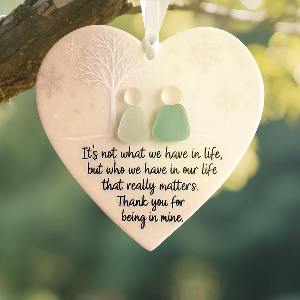 Heart-Shaped Sea Glass Friendship Decor,Friendship Heart Keepsake,Friendship Heart Ornament For Tree Hanging Ornaments, Sea Glass Art For