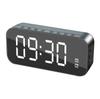 Alarm Clock Bluetooth Speaker Rechargeable Large Volume Mirror Display Portable Digital Clock