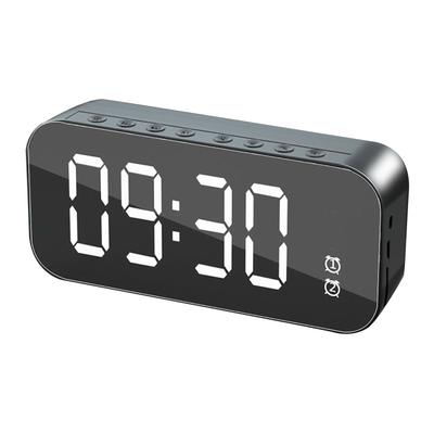 Будильник Bluetooth-динамик с аккумулятором, большой объем, зеркальный дисплей, портативные цифровые часы